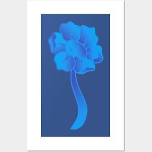 Blooming Blue Graceful Blossom Tranquil Blue A Touch of Serenity Posters and Art